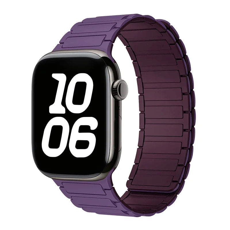 Silicone Strap for Apple Watch 46mm 42mm 49mm 44mm 40mm 45mm 41mm Magnetic Band for IWatch Ultra 2 Series 10 9 8 7 6 SE 5 4 3