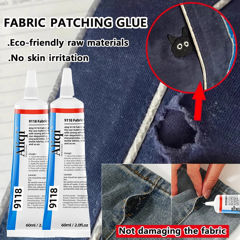 Multipurpose Strong Fabric Patching Glue Seam Adhesive Waterproof Agent Permanent Bonding Clothing Textiles Repair Tool 15/60ml