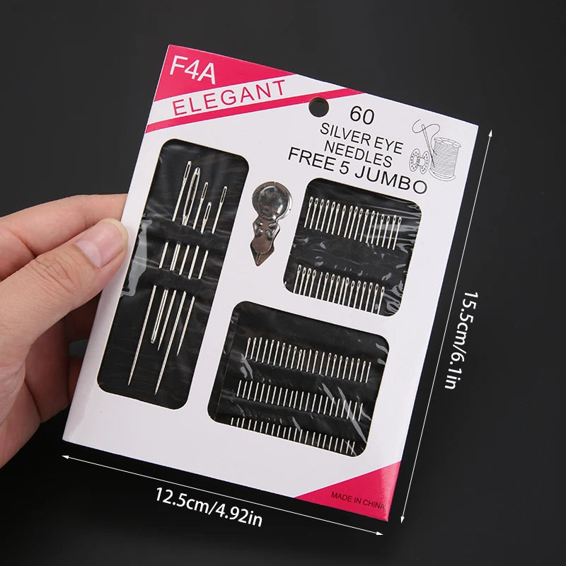 18/23/55/60/70/80/90pcs Stainless steel large eye hand sewing needle, used for sewing clothes embroidery needles