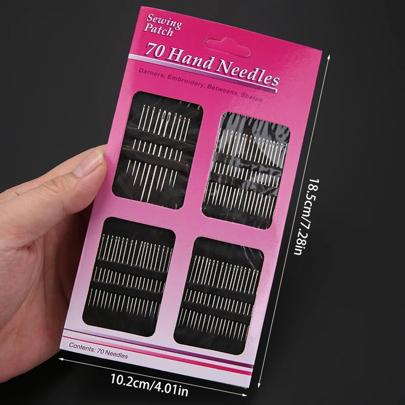 18/23/55/60/70/80/90pcs Stainless steel large eye hand sewing needle, used for sewing clothes embroidery needles