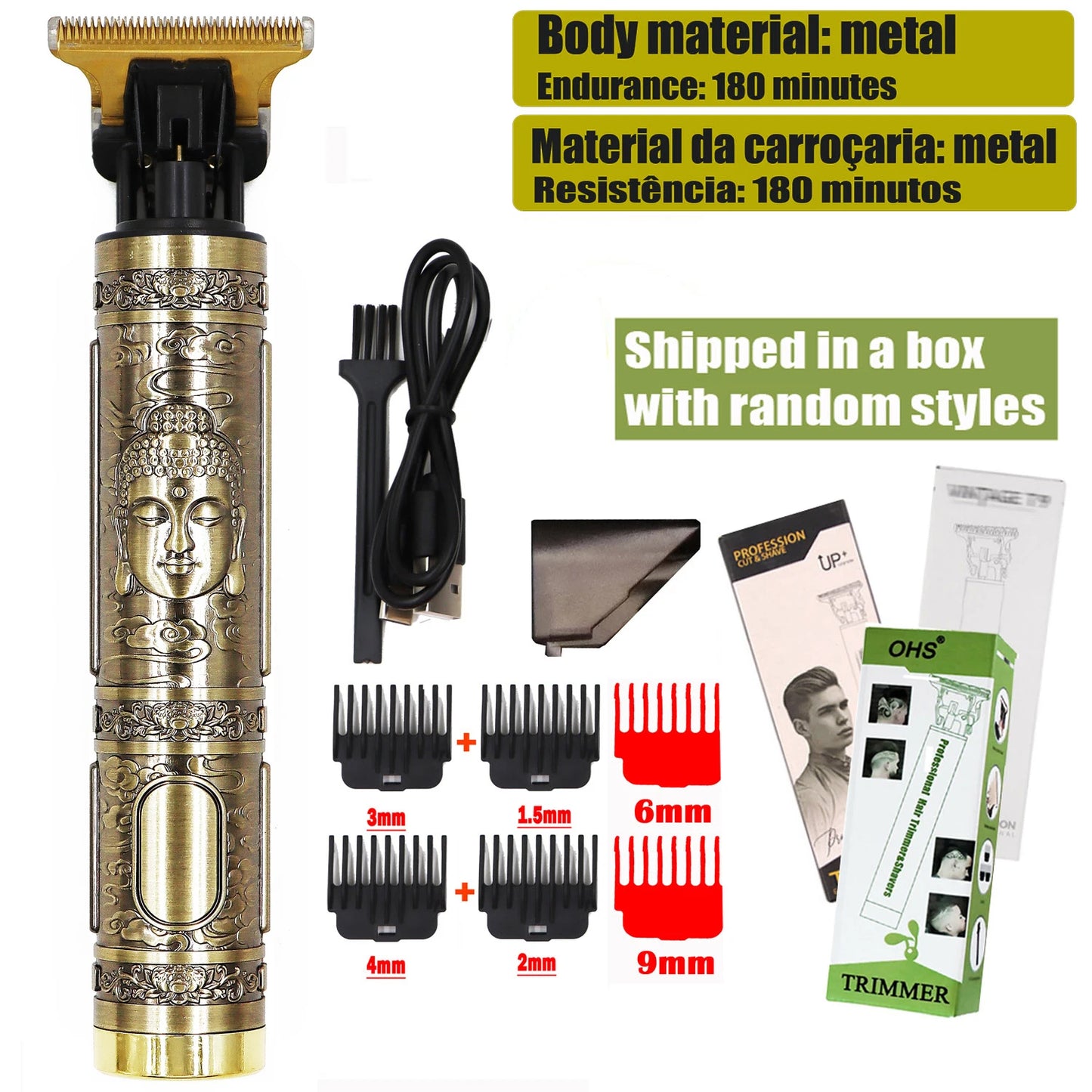 Professional Wireless Hair Clipper for Men Trimmer Set Beard Grooming Kit Precision Cutter Easy Use hair clipper limit comb