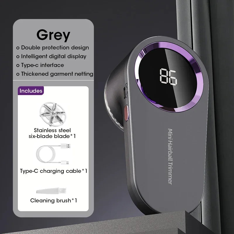 Electric Lint Remover Electric Pellet Fluff Remover Digital Display Debobbler Clothes Shaver Multifunction for Clothes Sweater