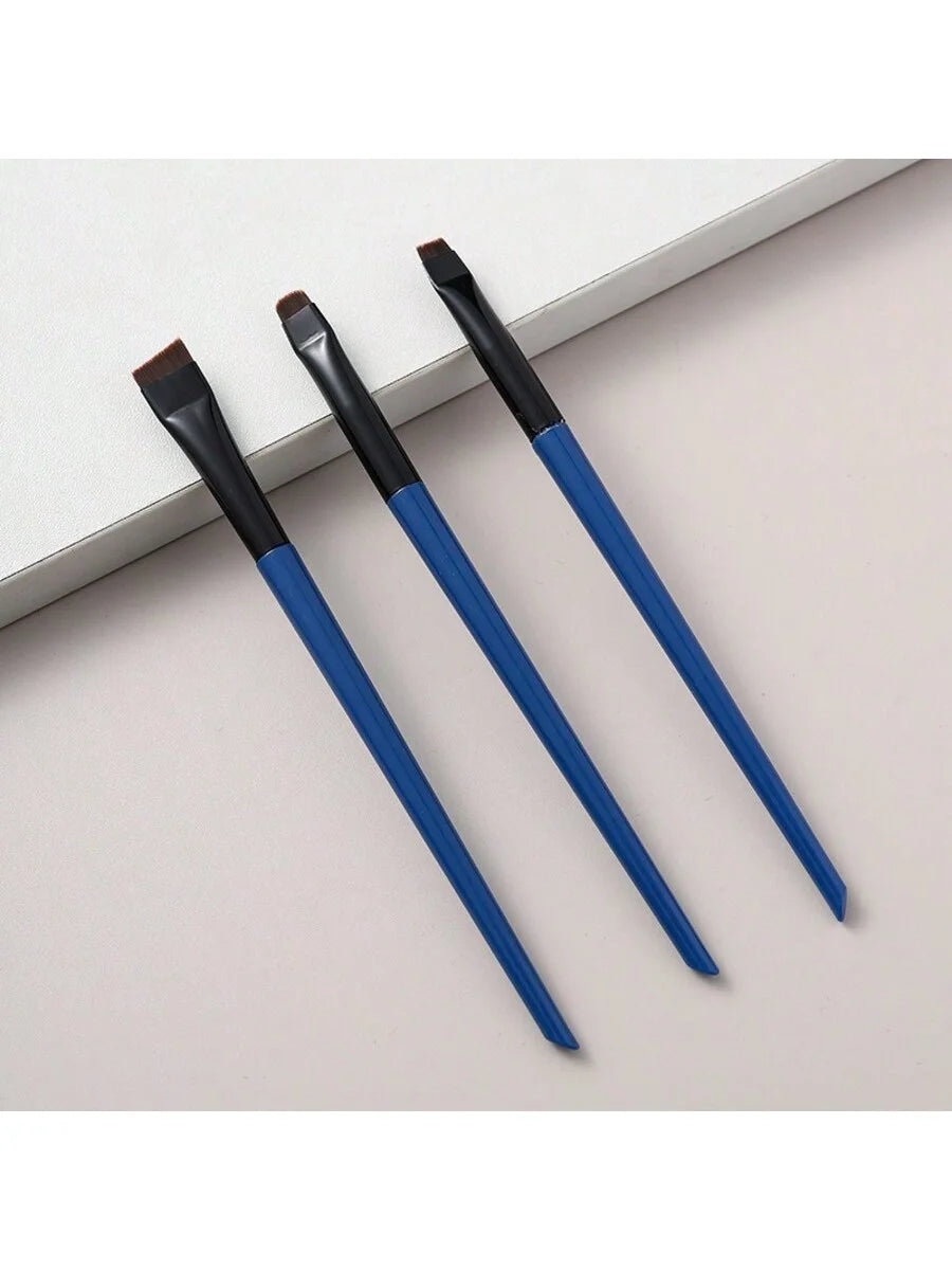 3 Pcs edge eyeliner brush oblique head eyebrow brush outline eyeliner brush ultra-thin eyeshadow brush makeup tools