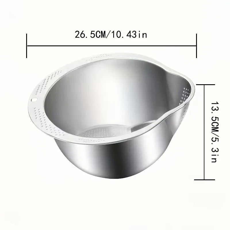 Rice Washer Strainer Bowl Stainless SteelRice Washing Bowl Rice Sieve Colander Fruit And Vegetable Strainer Kitchen Tools