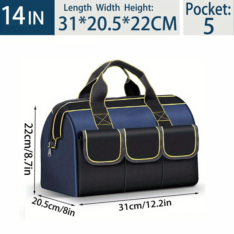 Multifunctional Tool Bag Large Capacity Oxford Canvas Waterproof Bag Thicken Wear-Resistant Tool Repair Storage Electrician Bag