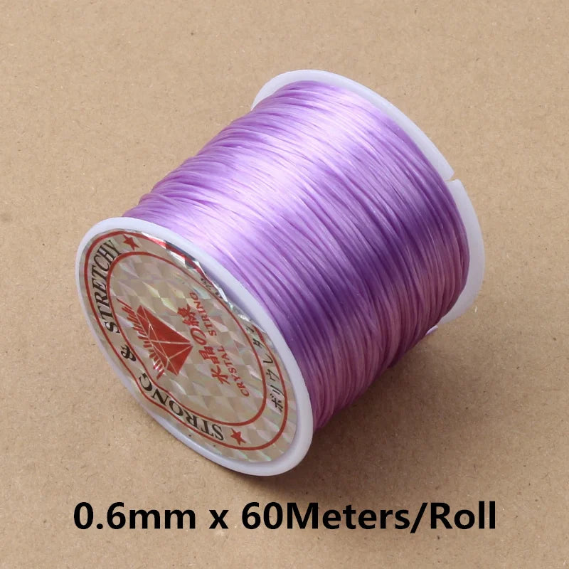60M 0.5-1.2mm Strong Elastic Crystal Beading Cord Bracelet Necklace Stretch Thread String For Jewelry Making Diy Flexible Line