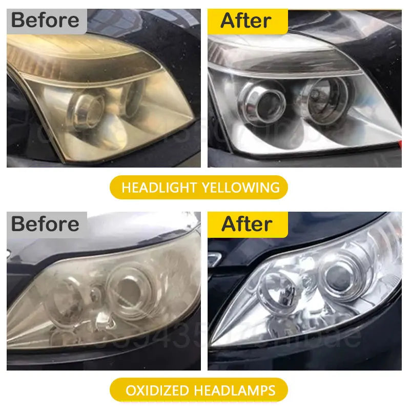 Car Headlight Restoration Polishing Kits Headlamp Scratch Remover Repair Cleaning Paste Remove Oxidation Headlight Polish Liquid