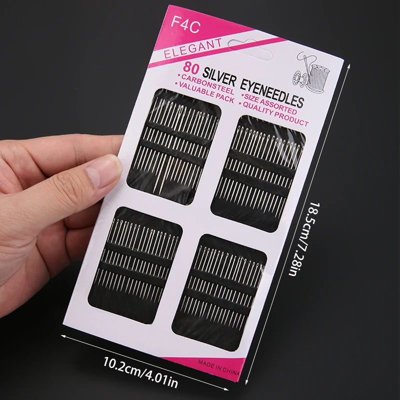 18/23/55/60/70/80/90pcs Stainless steel large eye hand sewing needle, used for sewing clothes embroidery needles