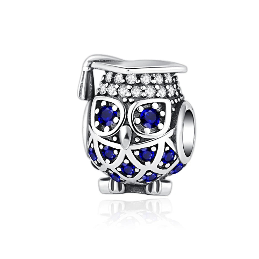 2023 Silver Teacher Pendant Fit Pandora Original Women Bracelet DIY Notebook Pencil Fine Dangle Jewelry Bachelor Cap Bead Charms