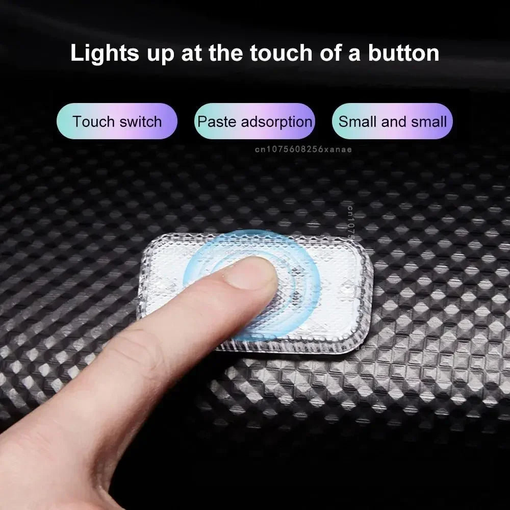 Car Interior Lights Finger Touch Sensor Mini LED Reading Lamp Wireless Touch Light USB Charging Auto Roof Atmosphere Lamp