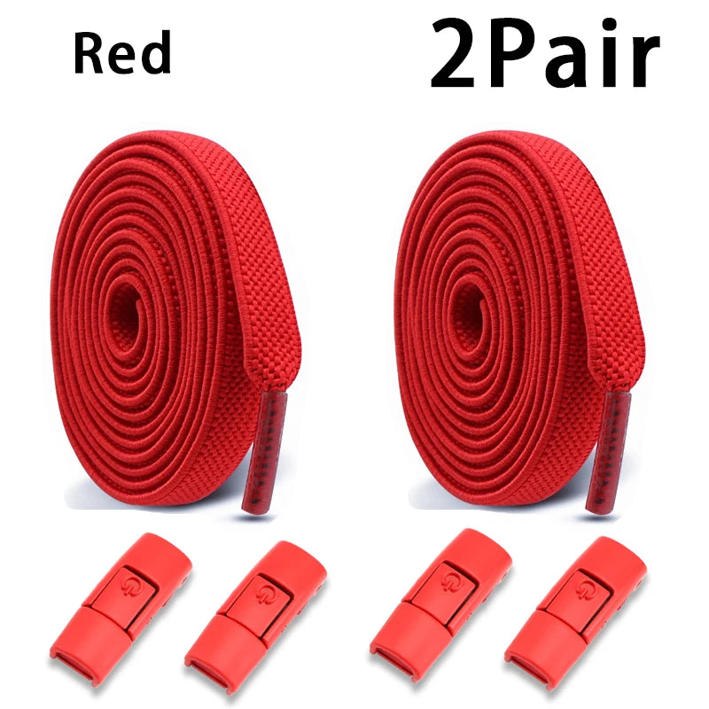 Elastic Laces Sneakers Tennis No Tie Shoe laces Lock Shoelaces without ties Kids Adult Shoelace Shoes Accessories 1Pair/2Pair