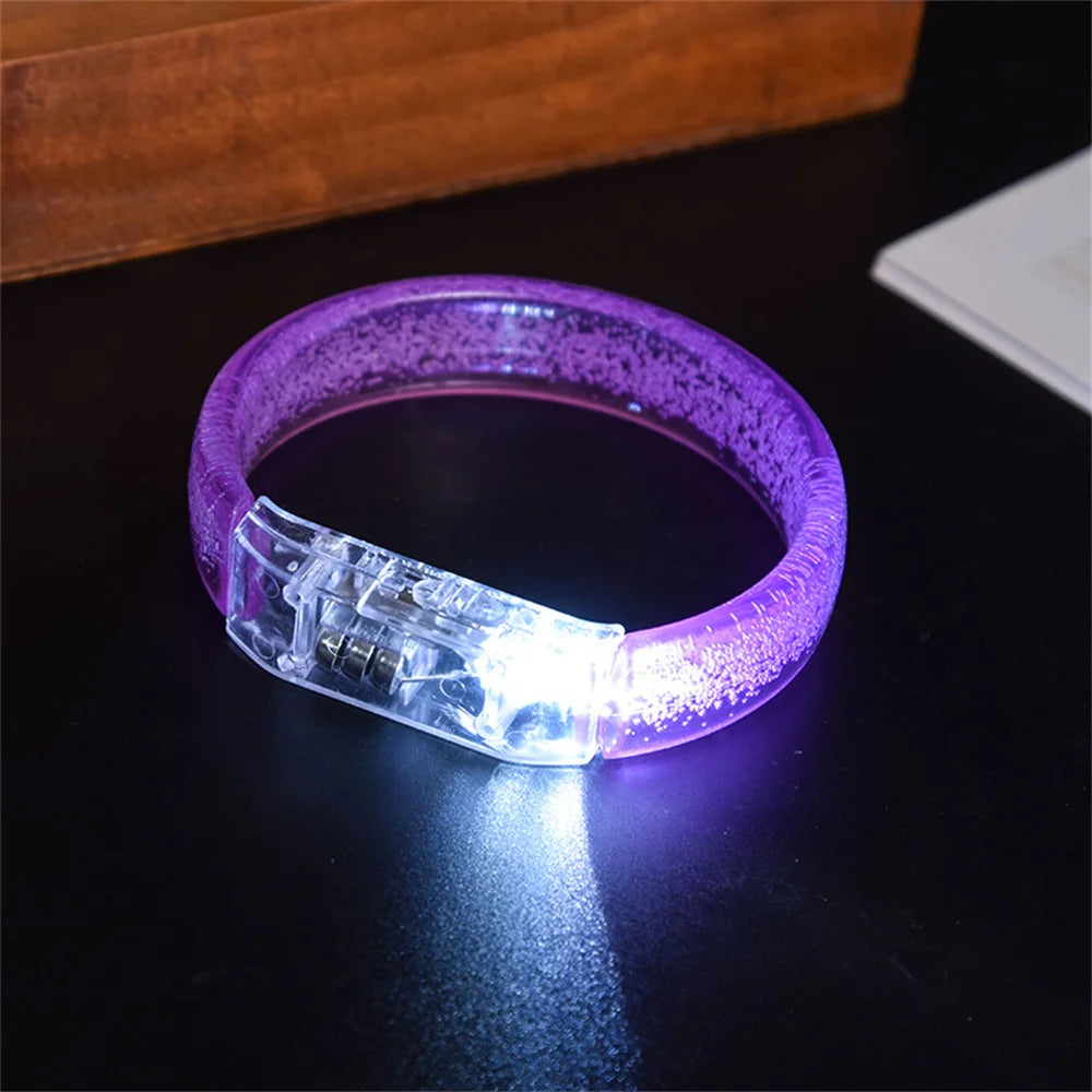 Night LED Battery Light-emitting Bracelet Colorful LED Entertainment Cheering Props Running Led Bracelet Bar Party