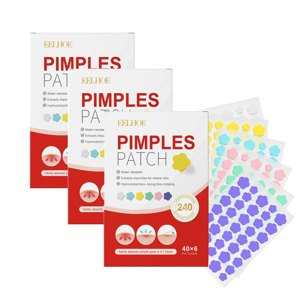 240pcs New Pimple Patch Acne Patches Heart/Star/Flower/Round Shape Acne Dots Patches Moisturizes for Covering Zits and Blemishes