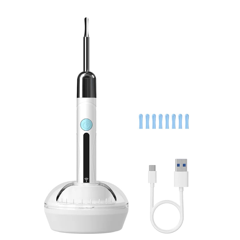 WiFi Endoscope 4.2mm 1080P Ear Picker Camera with Ear Spoon Base for iOS/Android Ear Cleaning Otoscope with Ear Wax Removal Tool