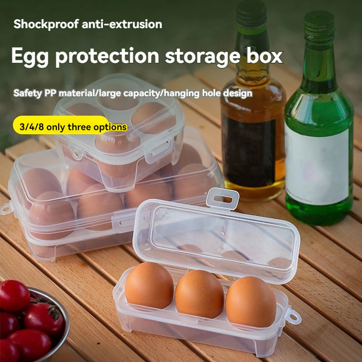 Outdoor Shockproof Egg Box StorageBox, Portable Camping Shatterproof EggTray, Home Plastic Protection Box, TravelShatterproof