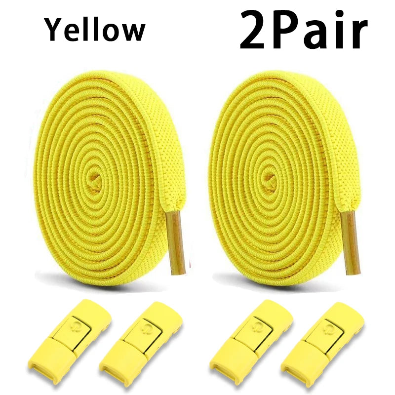 Elastic Laces Sneakers Tennis No Tie Shoe laces Lock Shoelaces without ties Kids Adult Shoelace Shoes Accessories 1Pair/2Pair
