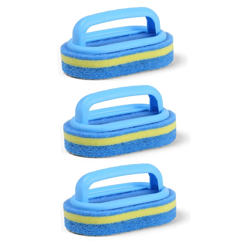 Sponge Cleaning Brush With Handle Bathtub Tile Scrub Brush Kitchen Bathroom Cleaning Sponge Brush Household Cleaning Supplies