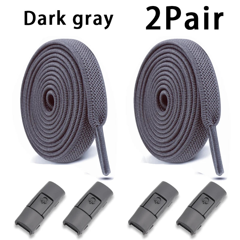 Elastic Laces Sneakers Tennis No Tie Shoe laces Lock Shoelaces without ties Kids Adult Shoelace Shoes Accessories 1Pair/2Pair