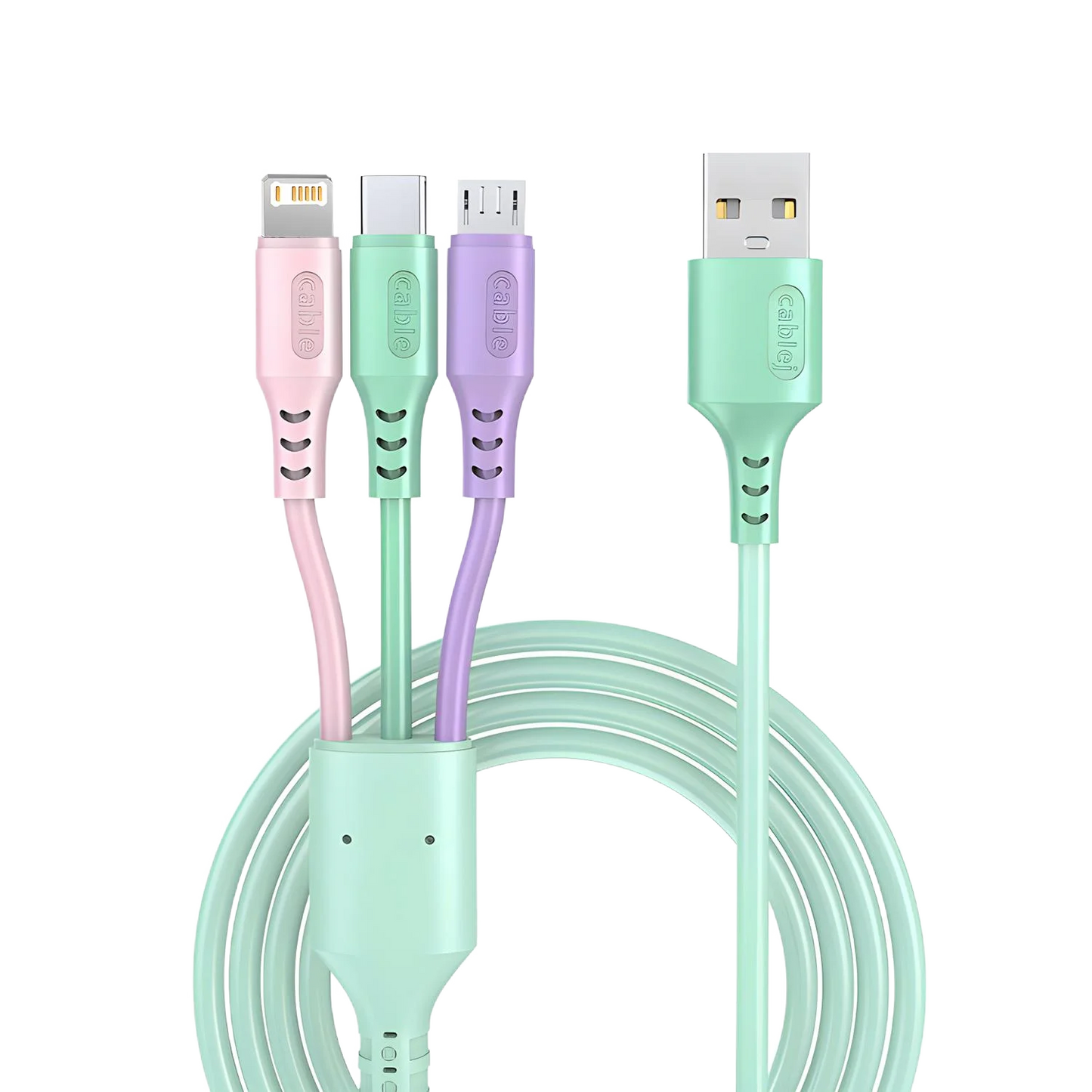 3 In 1 Fast Charging Cable For iPhone15 14 13 12 11 X Pro Max Micro USB Type-C Phone Charger USBC Data Cable