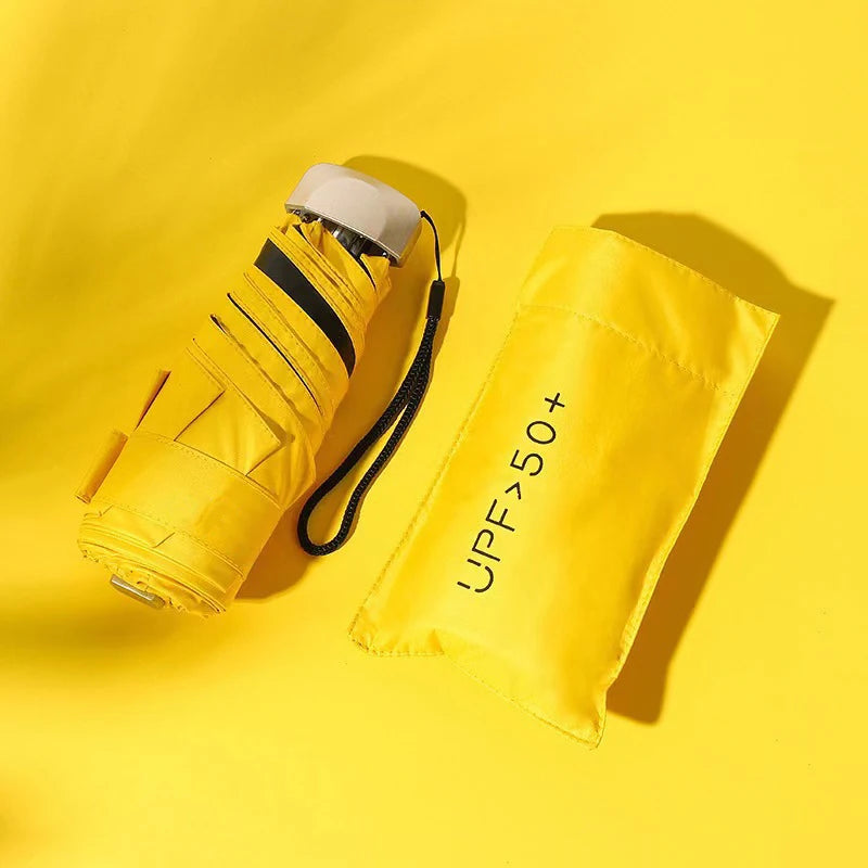 Mini Sunumbrella pocket Umbrella Vinyl folding UV protection sunshade pocket umbrella Capsule umbrella zwq