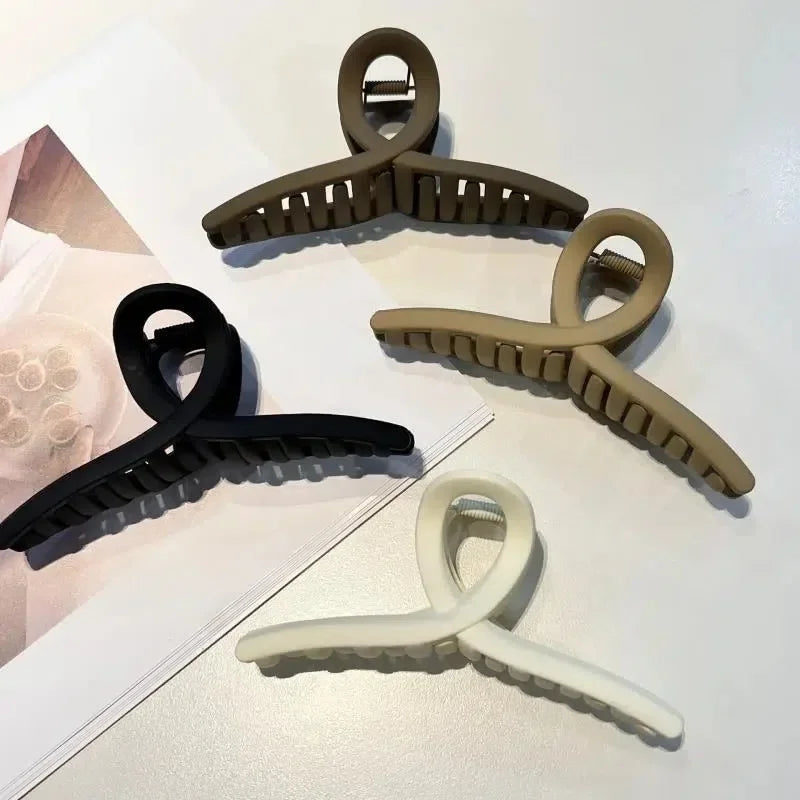 4 Pcs Large Solid Cross Matte Hair Claw Clips for Women Girls Fashion Daily Updo Accessories 13cm