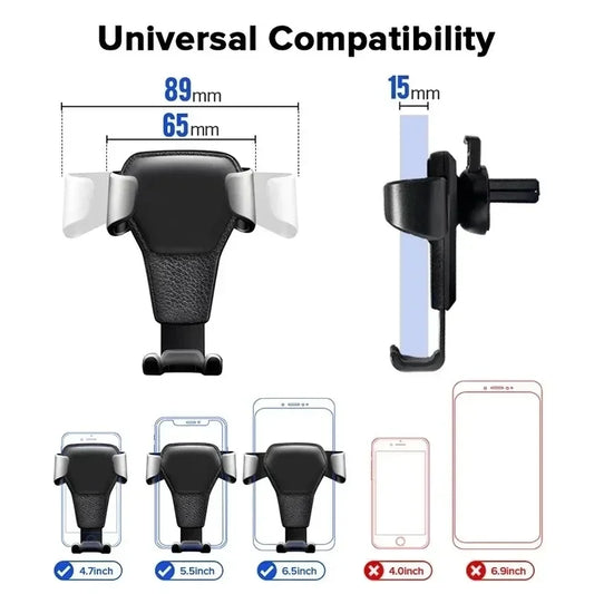 Car Phone Holder Air Vent Clip Mount Gravity Mobile Cell Stand Smartphone GPS Support in Car Bracket For iPhone Samsung Xiaomi