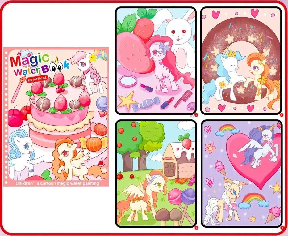 Magical Book Water Drawing Montessori Toys Reusable Coloring Book Magic Water Drawing Book Sensory Early Education for Children