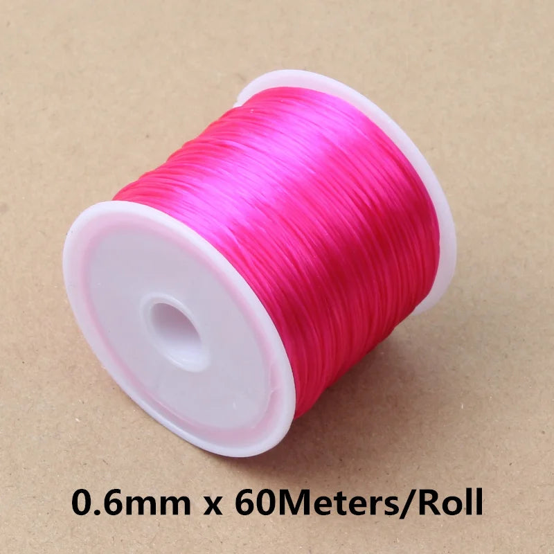 60M 0.5-1.2mm Strong Elastic Crystal Beading Cord Bracelet Necklace Stretch Thread String For Jewelry Making Diy Flexible Line