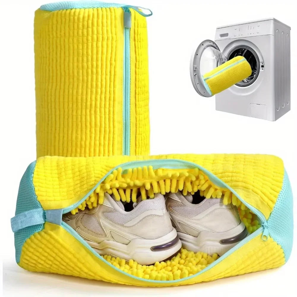 1PC Shoes Wash Bag Laundry Fluffy Fibers Padded Net Polyester Washing Shoes Bags Easily Remove Dirt Shose Anti-Deformation Bag