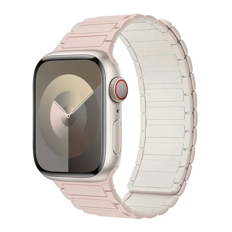 Silicone Strap for Apple Watch 46mm 42mm 49mm 44mm 40mm 45mm 41mm Magnetic Band for IWatch Ultra 2 Series 10 9 8 7 6 SE 5 4 3