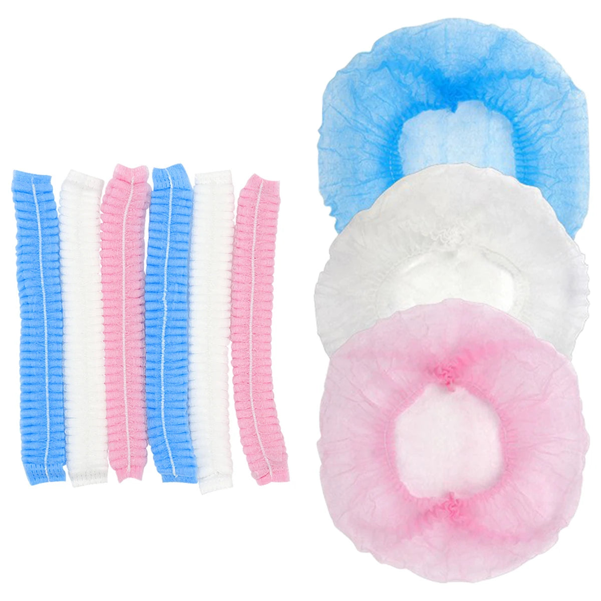 50/100PCS Disposable Hair Head Caps Non Woven Dustproof Cap Eyelash Extension Makeup Tool Breathable Shower Bathing Hats