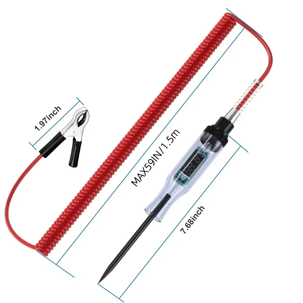QXNY Test Light Automotive Circuit Tester 5V 12V 24V 36V 48V 90V DC Digital LCD Display Prolong for Sedan,SUV,RV,Truck,Lawn