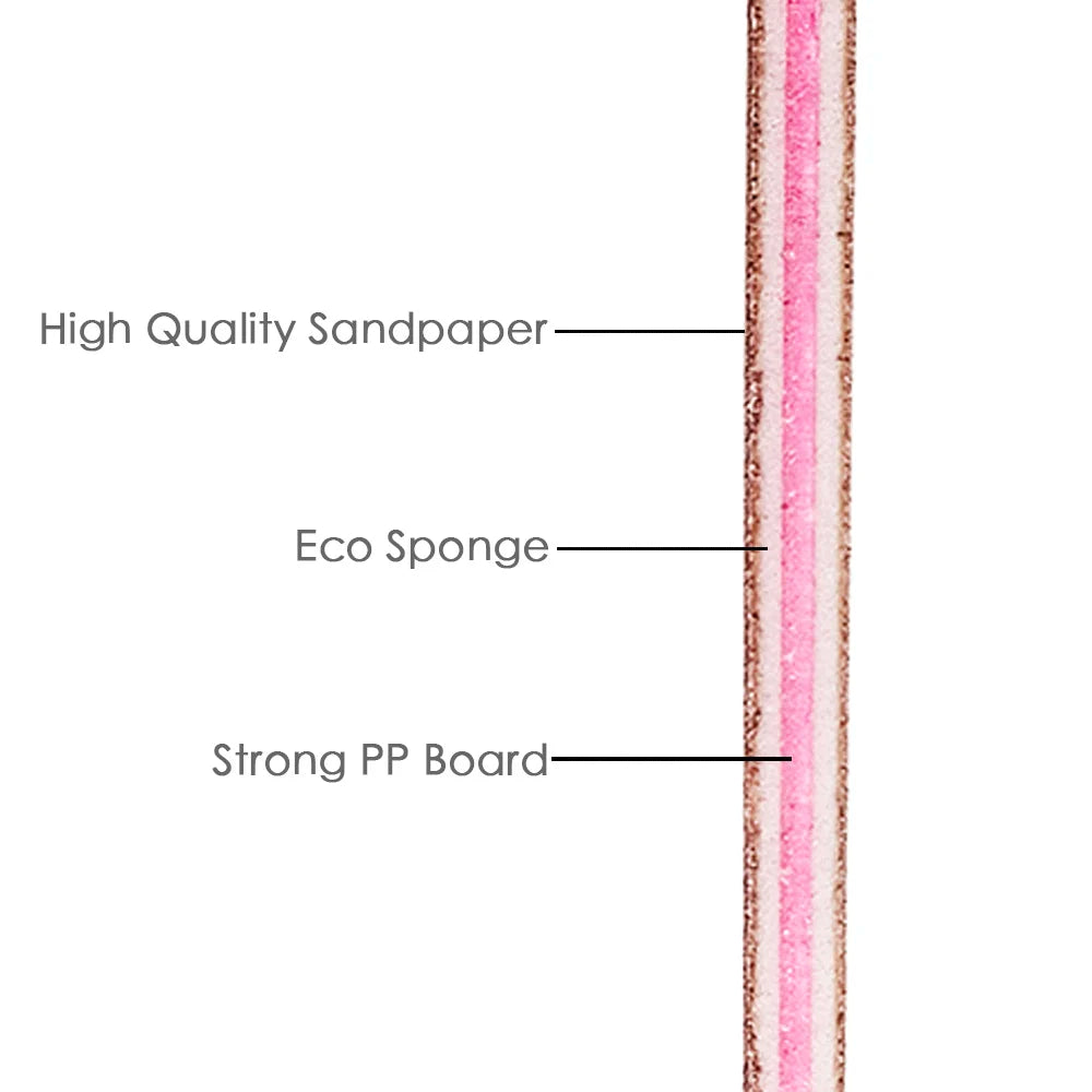 Nail File Buffer 100/180 Grit Half Moon Nail Files Double Side Sandpaper Nail Sanding Grinding Gel Nail Polish Manicure Tool