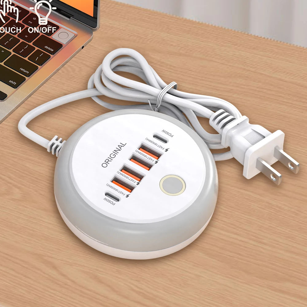 50W USB Charger Multi Ports Power Strip Socket Fast Charging Travel Charger For iPhone Samsung Xiaomi Quick Charge Phone Adapter