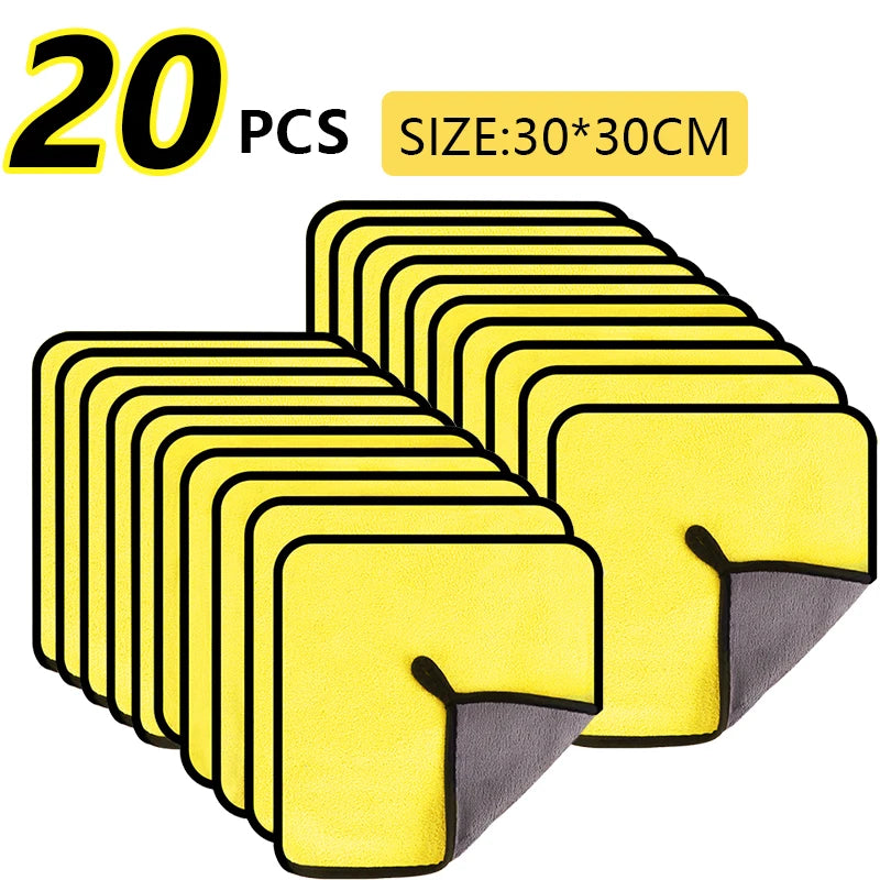 5/10/15/20pc Microfiber Car Cleaning Towel/ Multipurpose High Water Absorption Car Wash Towel/ Kitchen Cleaning Washing Cloth