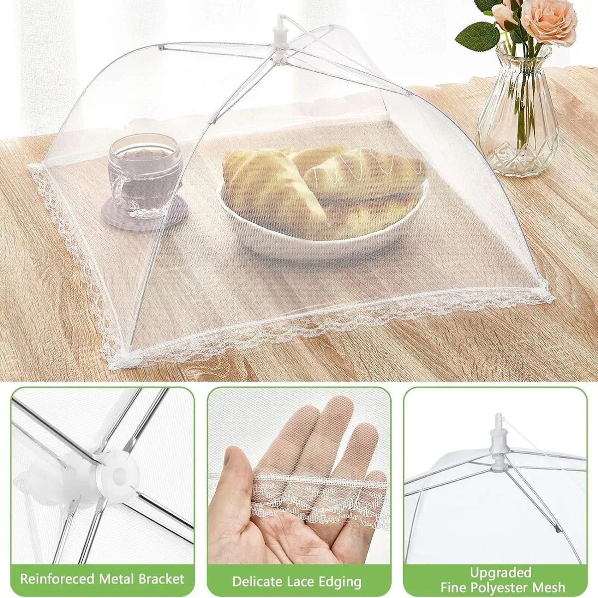 Food Cover: Summer Dustproof Fly Folding Table Cover, Fly proof Bowl Rice Cover, Food Dust Covering Artifact