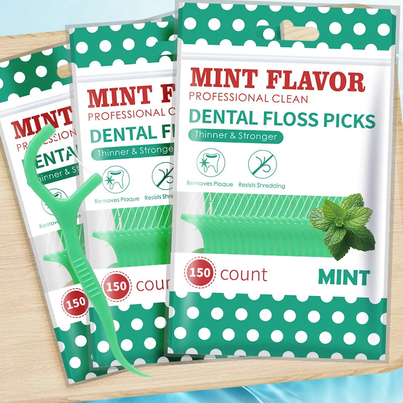 Mint dental floss stick - home portable disposable care dental floss stick - oral care - deep cleaning - interdental cleaning