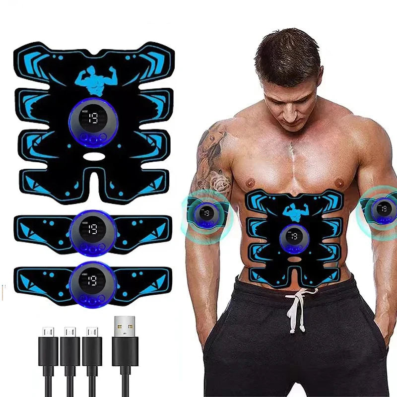 3-in-1 Wireless EMS Muscle Stimulator – USB Rechargeable for Abdominal Arm & Full Anywhere Use