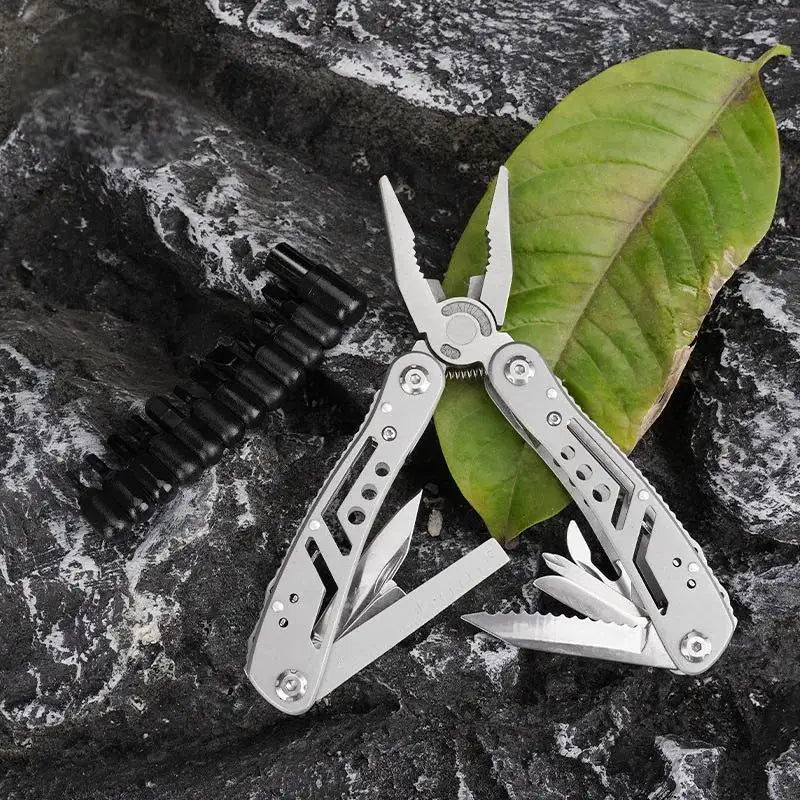 24-in-1 Stainless Steel Multitool Pliers Knife - Portable Folding Multi-Tool for Camping, Survival, Hunting Gifts (Men/Dad)