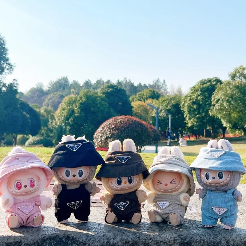 NEW Corduroy For Labubu Clothing Set Hat 17cm Clothes Shoes Doll DIY Accessories Training Sitting Party Games Toys Gifts V1V2V3