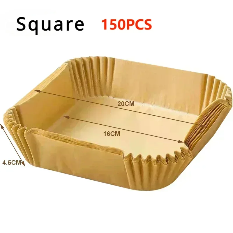 50pcs/set Disposable Air Fryer Paper Liner Oil-proof Water-proof Airfryer Disposable Cooking Paper Trays Baking Paper