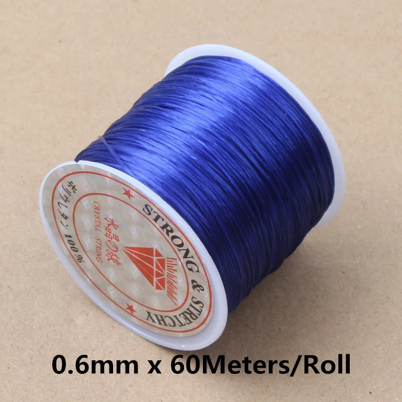 60M 0.5-1.2mm Strong Elastic Crystal Beading Cord Bracelet Necklace Stretch Thread String For Jewelry Making Diy Flexible Line