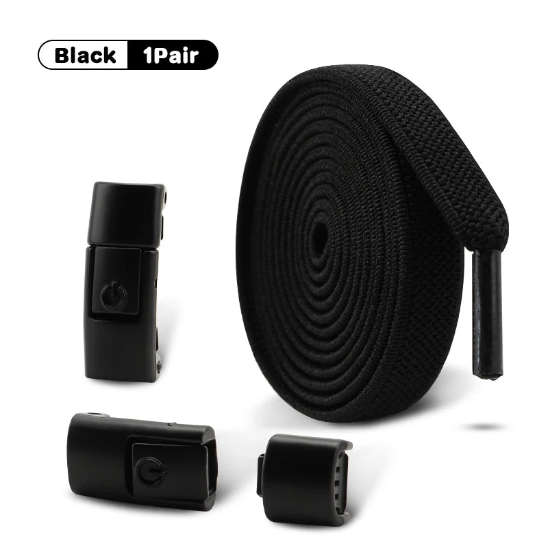 Elastic Laces Sneakers Tennis No Tie Shoe laces Lock Shoelaces without ties Kids Adult Shoelace Shoes Accessories 1Pair/2Pair