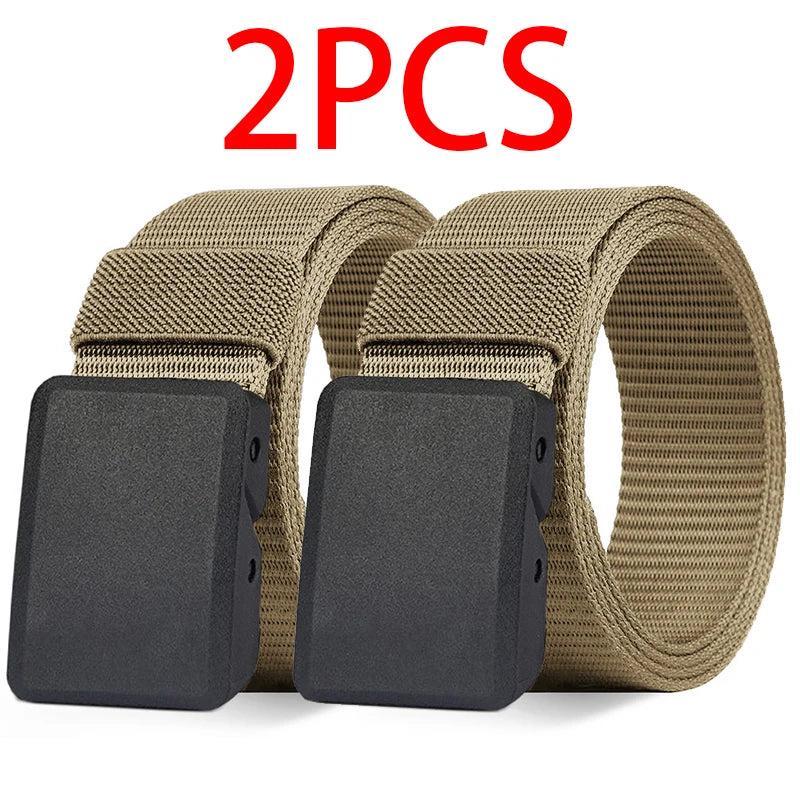 2PC Military Automatic Buckle Nylon Belt Outdoor Hunting Multifunctional Tactical Canvas Belt High Quality Men And WomenBelt