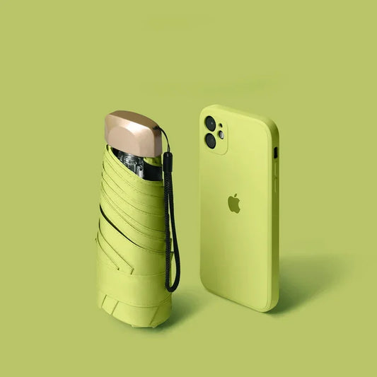 1Pc Mini Sun Umbrella Pocket Rain Umbrella Vinyl Folding UV Protection Sun Shade Ultraviolet Capsule Parasol for Pocket 55% off