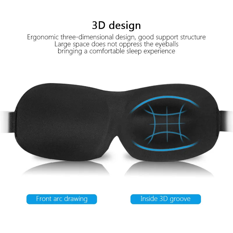3D Sleeping Eye Mask Travel Rest Aid Eye Cover Patch Paded Soft Sleeping Mask Blindfold Eye Relax Massager