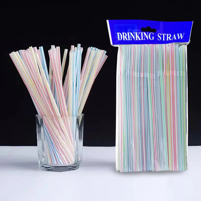 100-1000Pcs Drinking Straws Colorful & Black rietjes Flexible Wedding Party Supplies Drinking Straws Kitchen Wholesale
