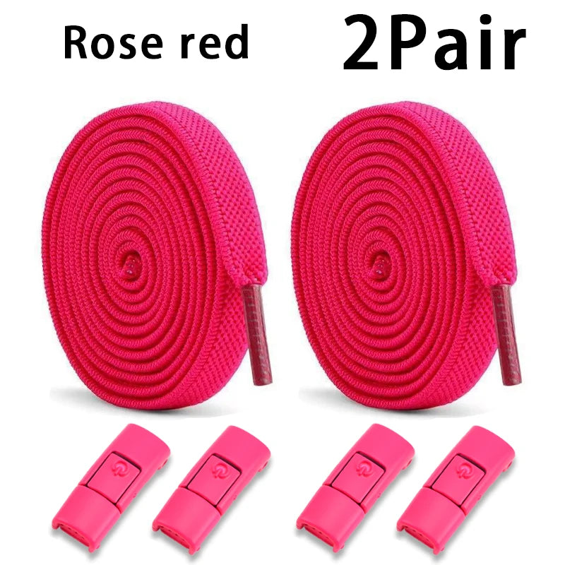 Elastic Laces Sneakers Tennis No Tie Shoe laces Lock Shoelaces without ties Kids Adult Shoelace Shoes Accessories 1Pair/2Pair