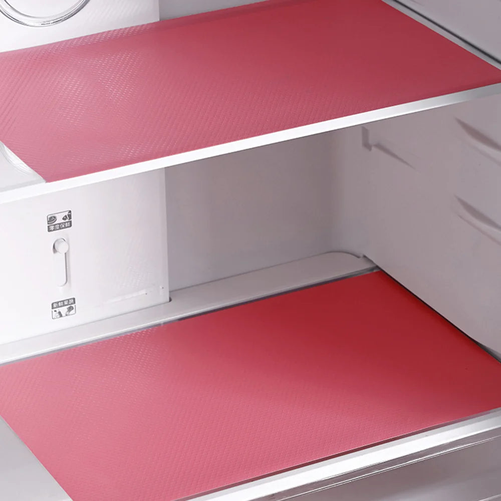 4pcs Refrigerator Pad Non-Slip Waterproof Can Be Cut Fridge Shelf Liner Mat Kitchen Washable Drawer Cabinet Pads Table Placemats