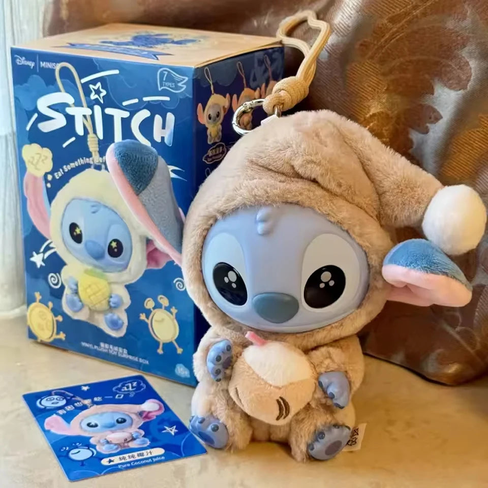 Miniso Disney Stitch Eat Something Before Sleep Blind Box Mystery Bag Vinyl Plush Doll Toys Pendant Surprise The Monsters Gifts